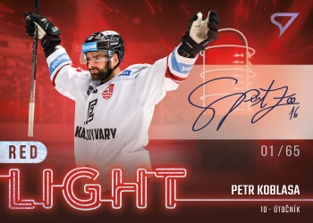 Petr Koblasa Karlovy Vary Tipsport ELH 2022/23 SportZoo 2. serie Red Light Auto /65 #RLS-KB